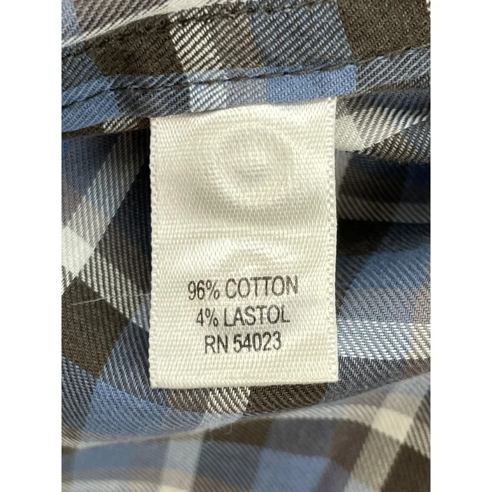Banana Republic Shirt Men Medium (15-15.5)  Plaid Cotton Blend Stretch Button Up